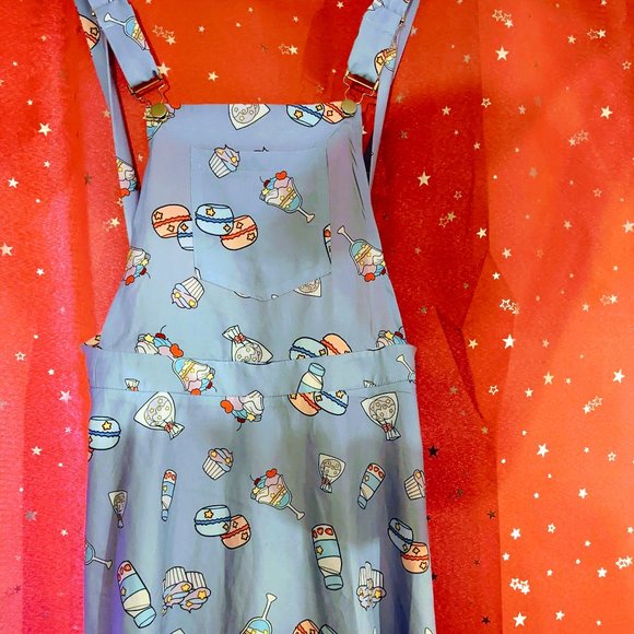 ROMWE Kawaii Cartoon Print Overall Dress - Picture 3 of 13